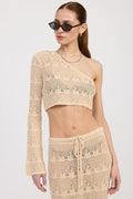 ONE SHOULDER CROCHET CROP TOP