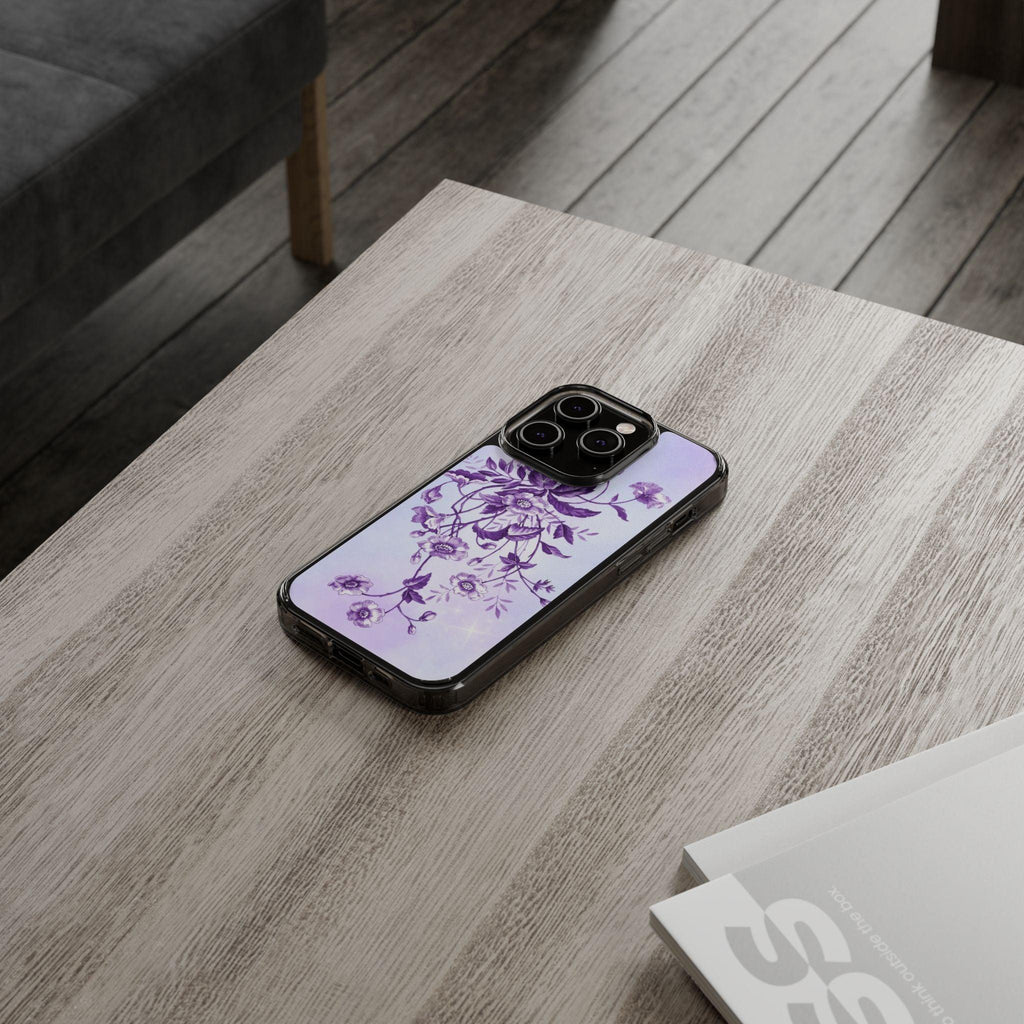 Floral design In Purple Clear Cases
