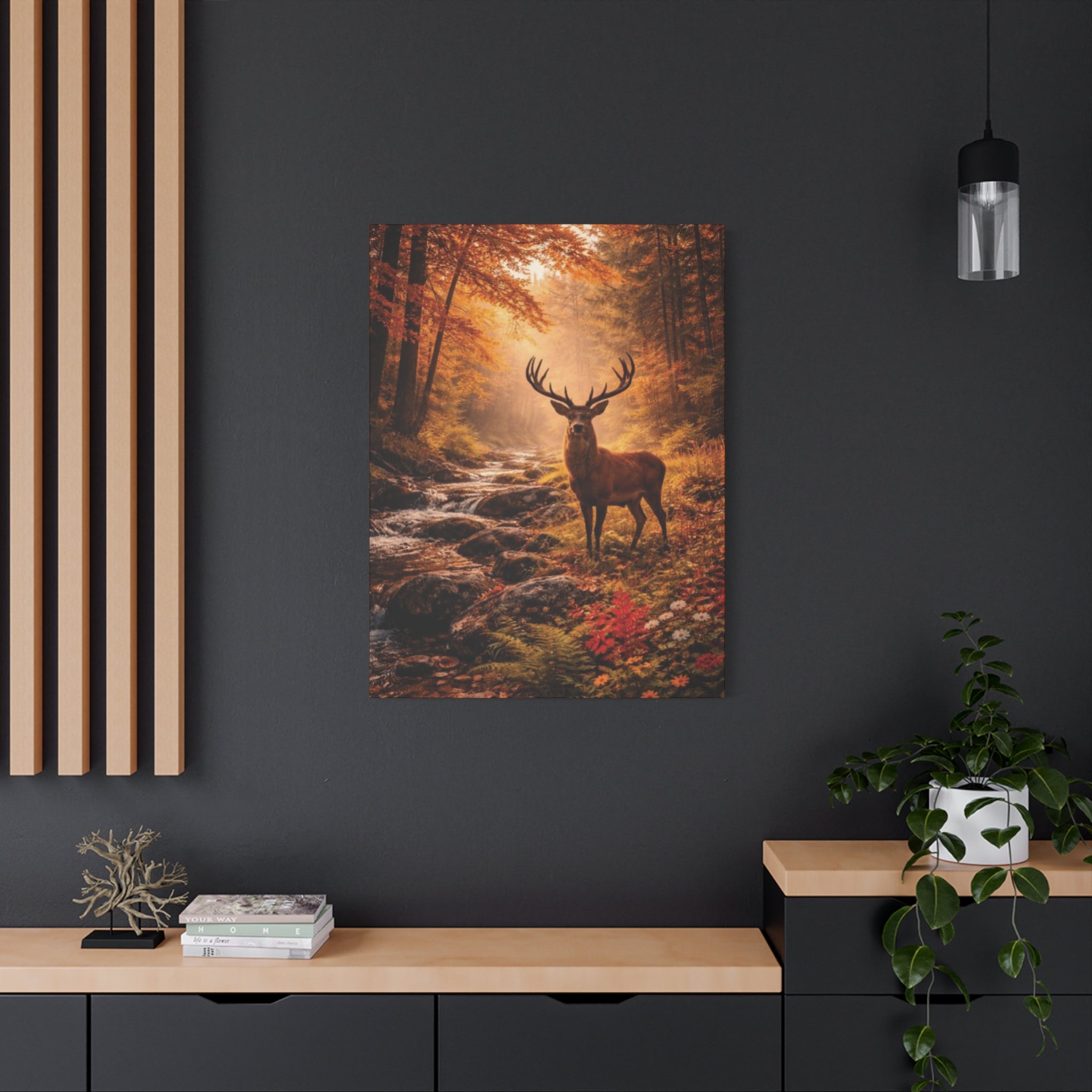Autumn Wilderness Deer Canvas Wall Art