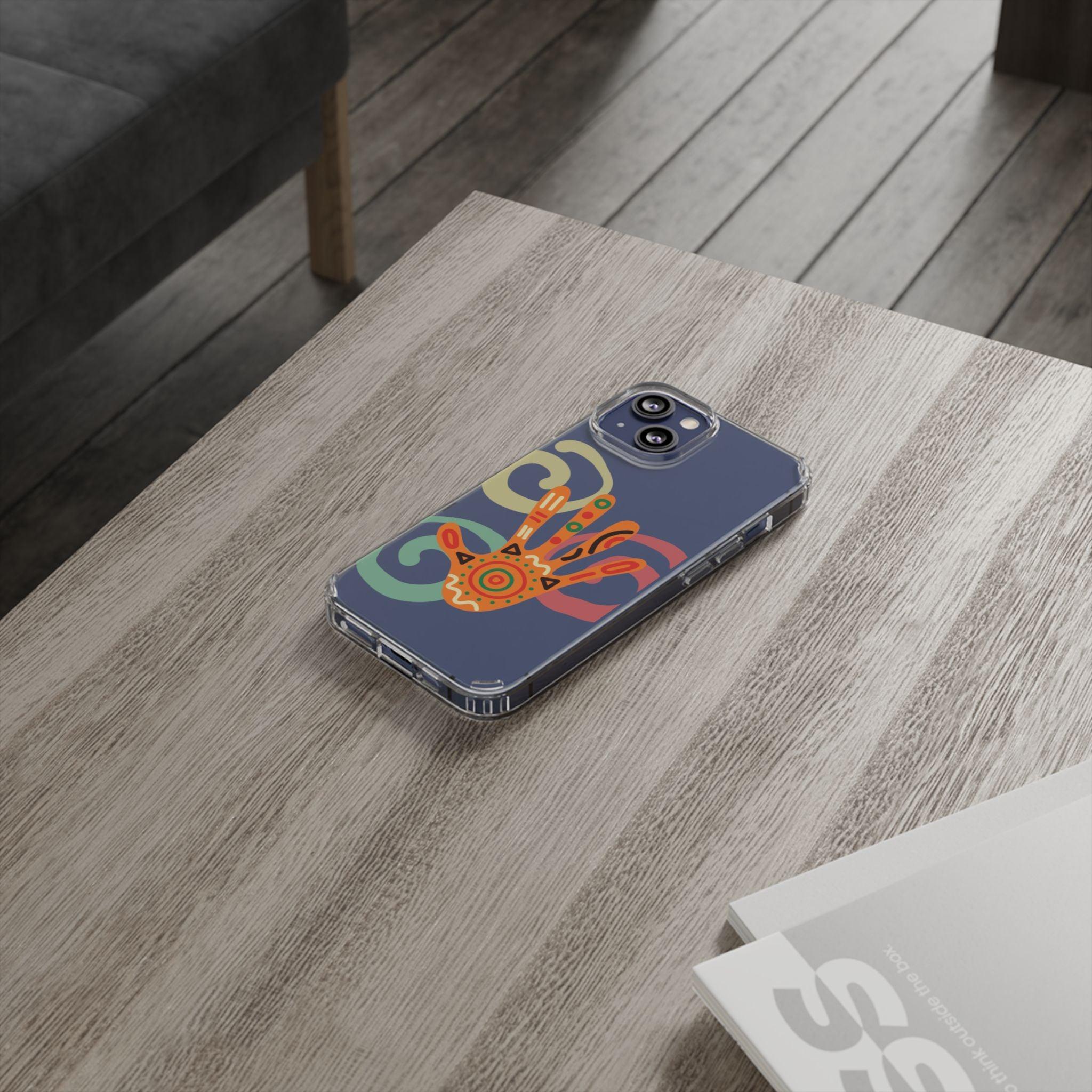 Clear Cases Colorful Hand Print design