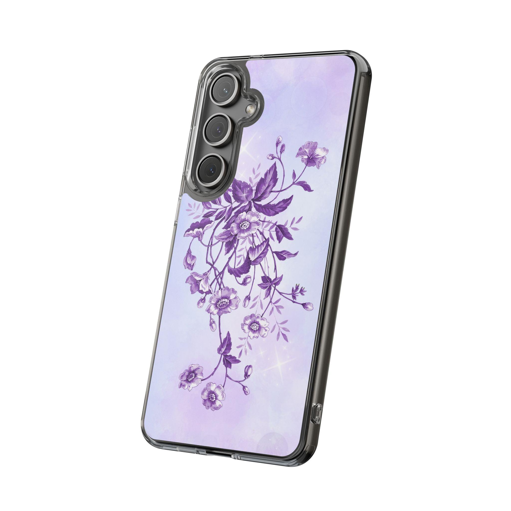 Floral design In Purple Clear Cases