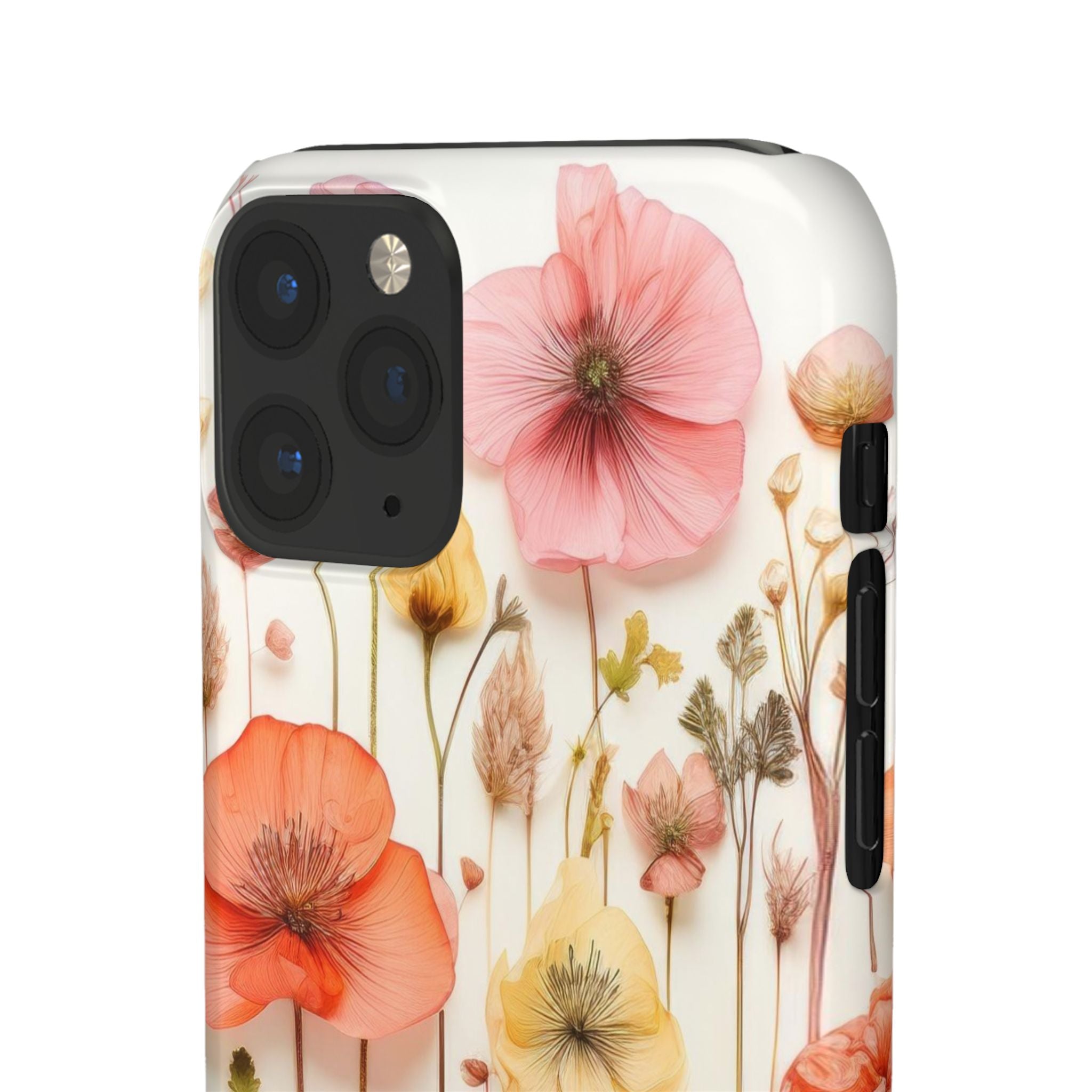 Pink Floral Pressed Flowers - Slim Case