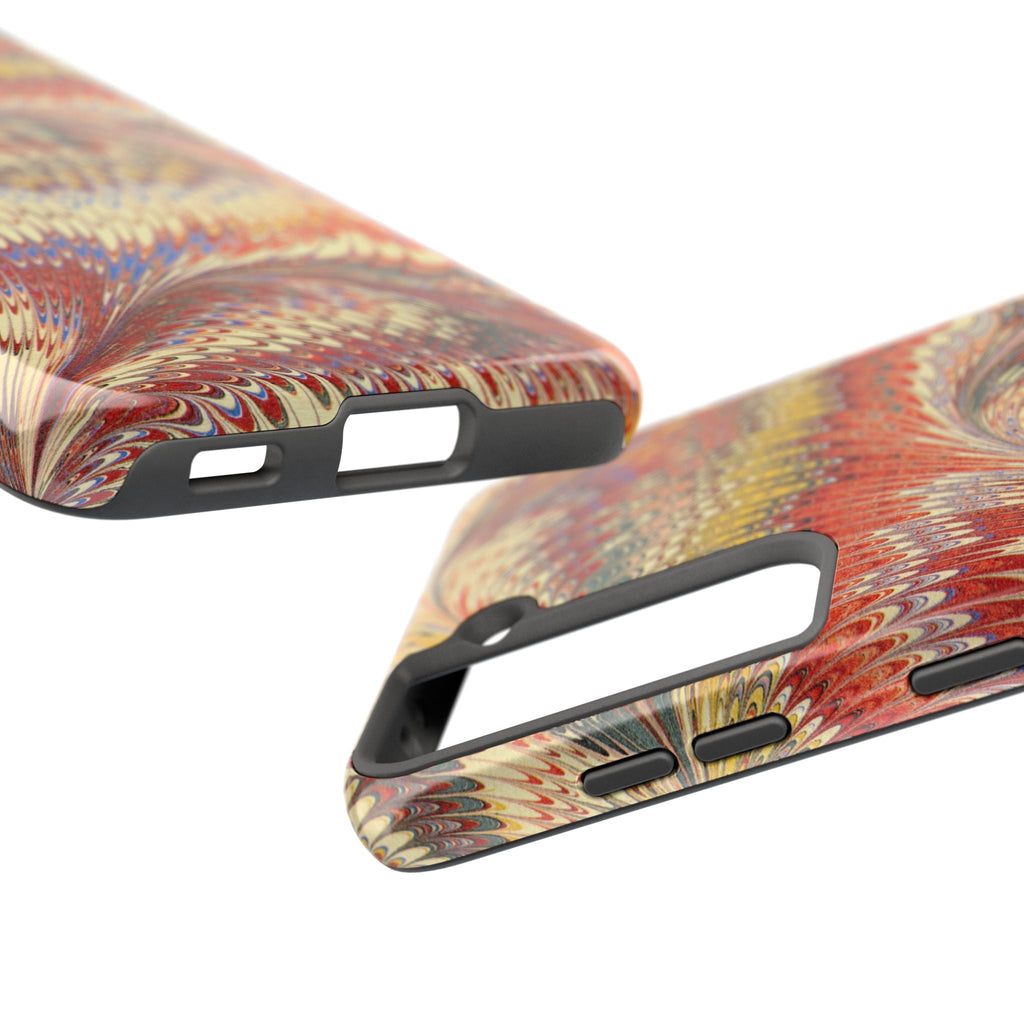 Rust and Gold Marble Italian Tough Phone Case — Durable Marbled Phone Case