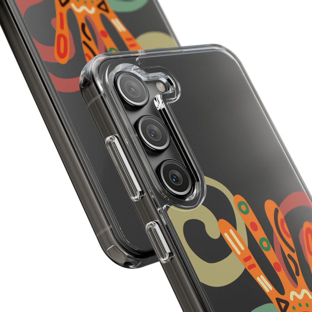 Clear Cases Colorful Hand Print design