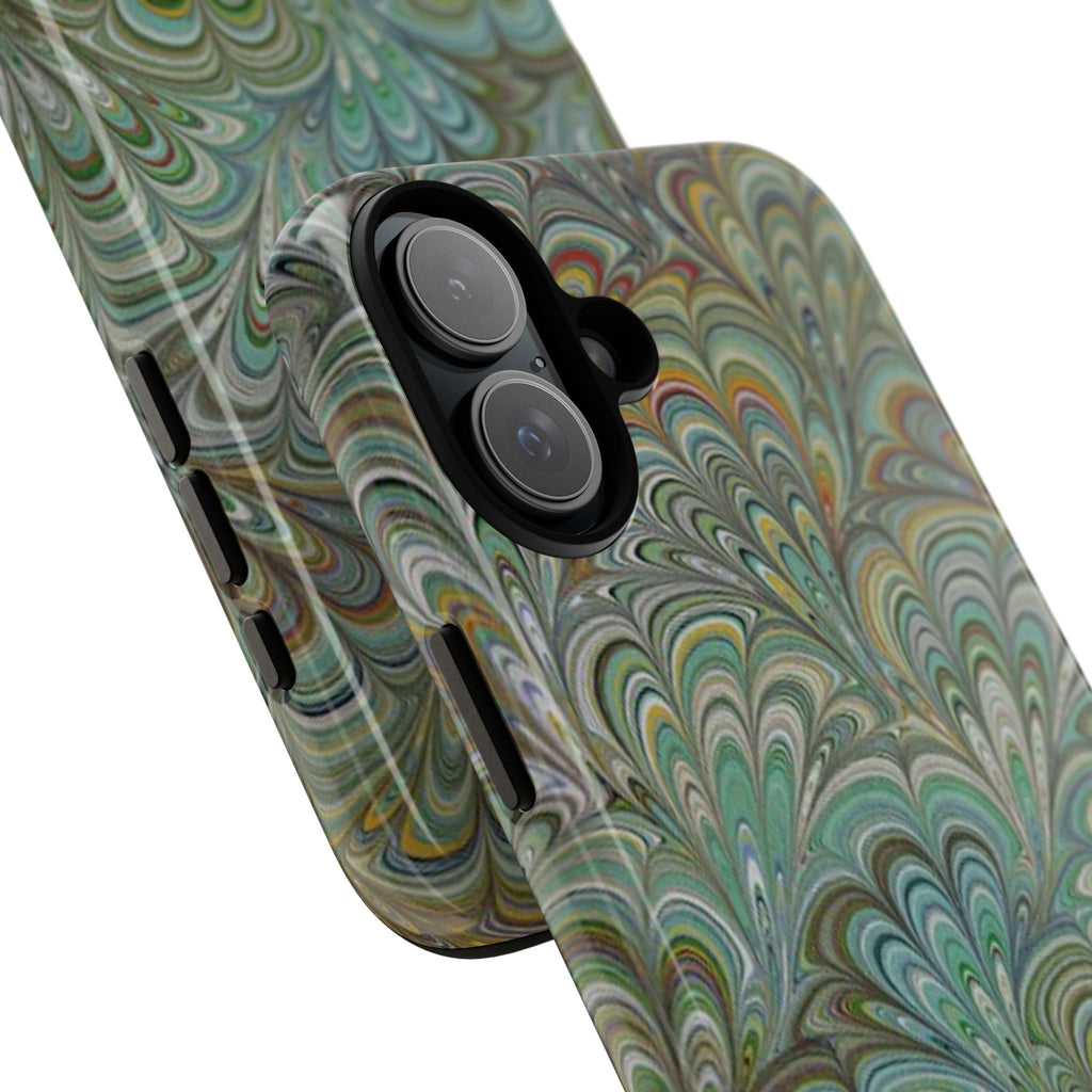 Green Peacock Marbled Phone Case — "Tough Cases" Ultra-Tough Protective Cover