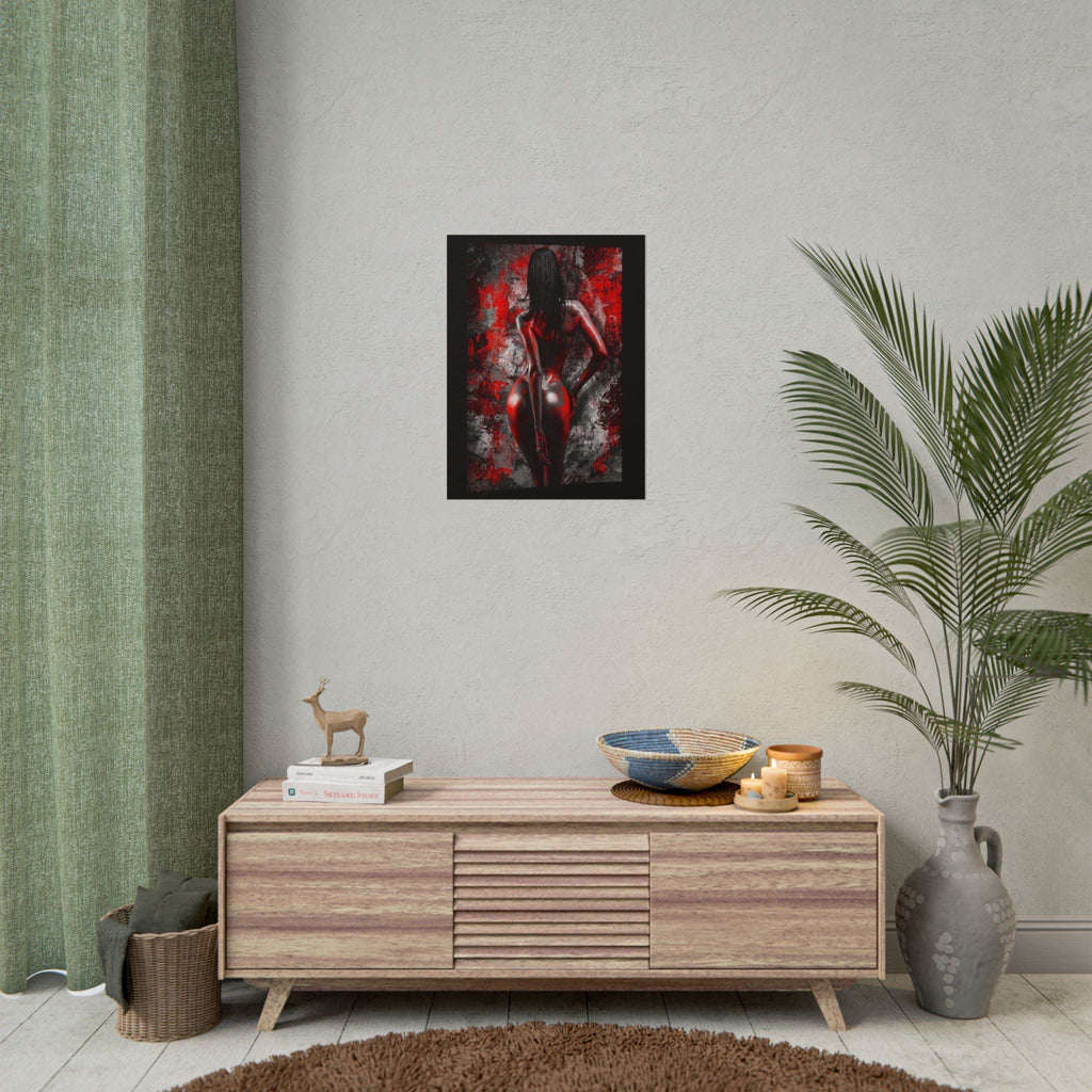 Rolled Poster — Red Noir Female Silhouette Art Print