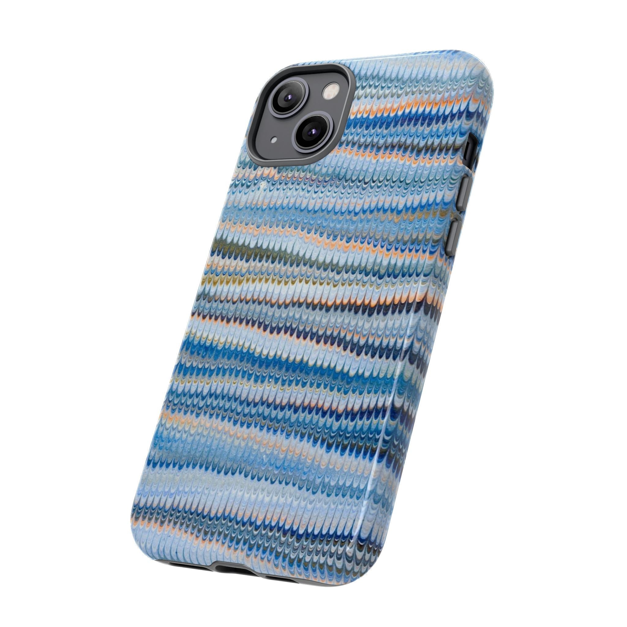 Blue Marbled Phone Cases iPhone 16 + Samsung + Apple + Google