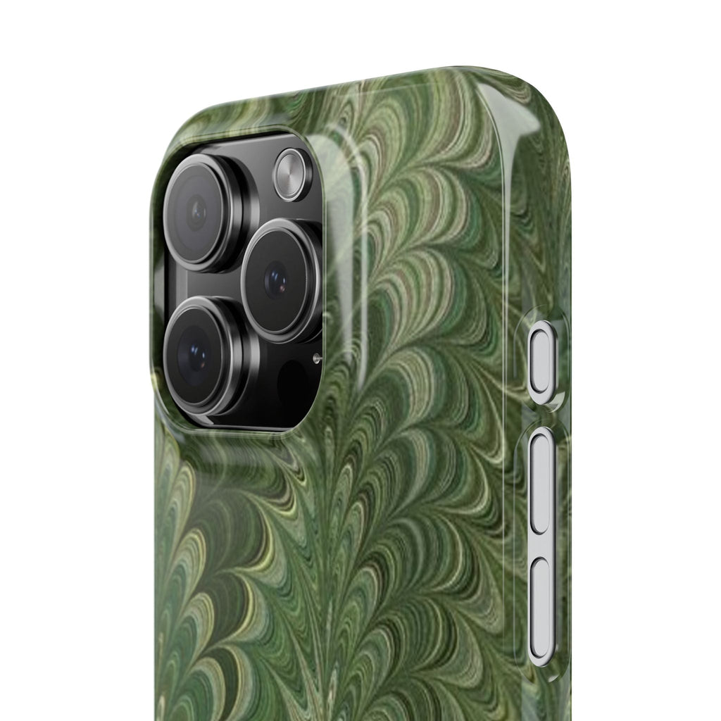 Green Marbled Phone Case