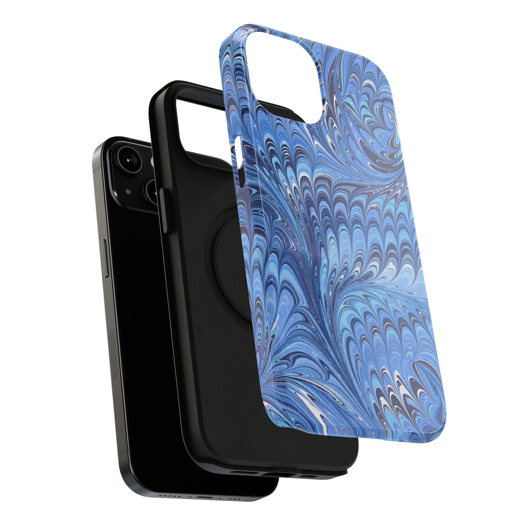 Blue Marbled Swirl Phone Case - Dual Layer Case