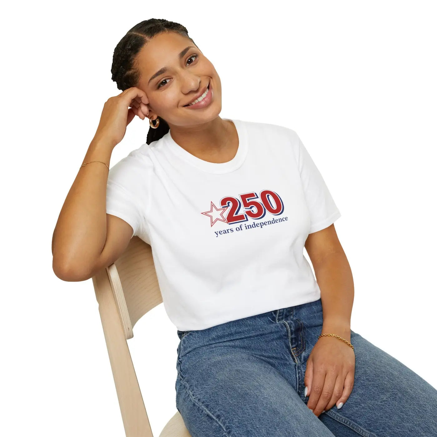 Patriotic Anniversary Tee - 250 Years of Freedom - DipaliZ