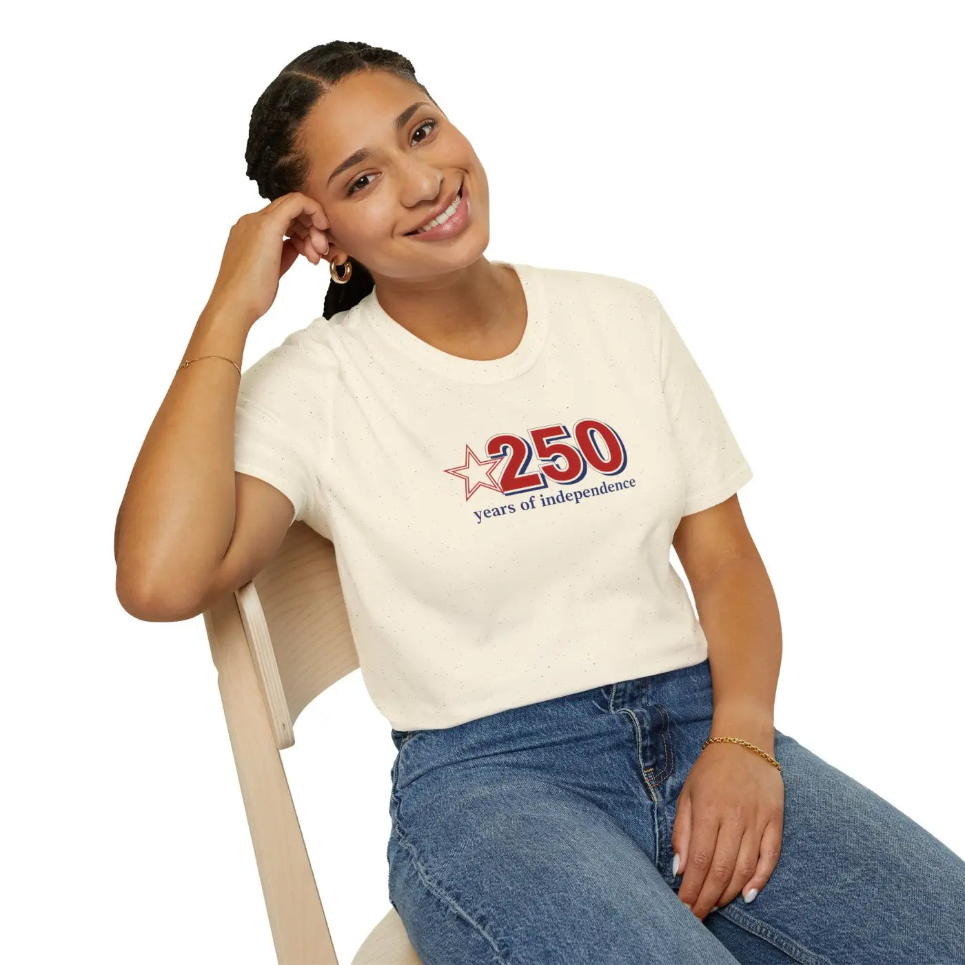 Patriotic Anniversary Tee - 250 Years of Freedom - DipaliZ