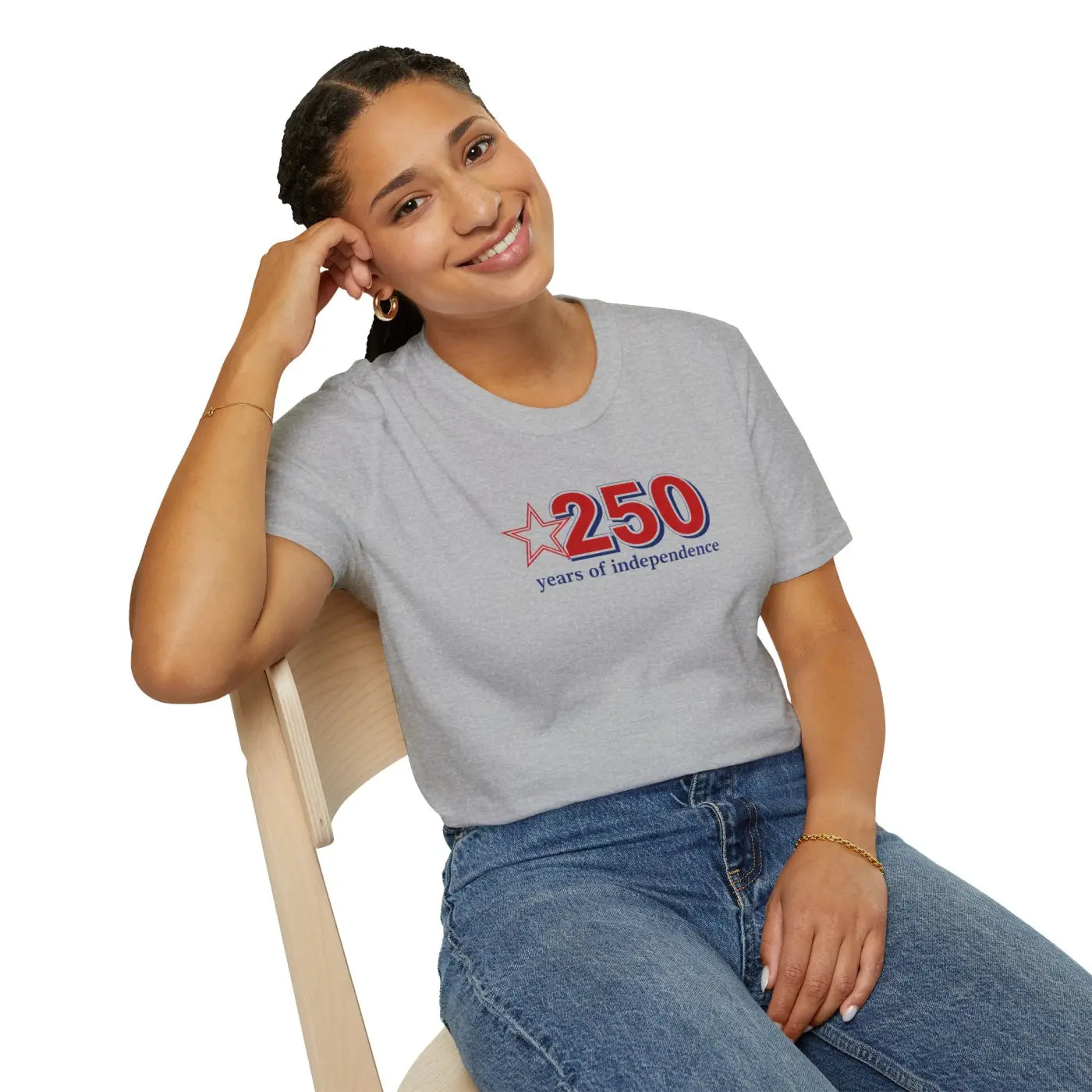 Patriotic Anniversary Tee - 250 Years of Freedom - DipaliZ
