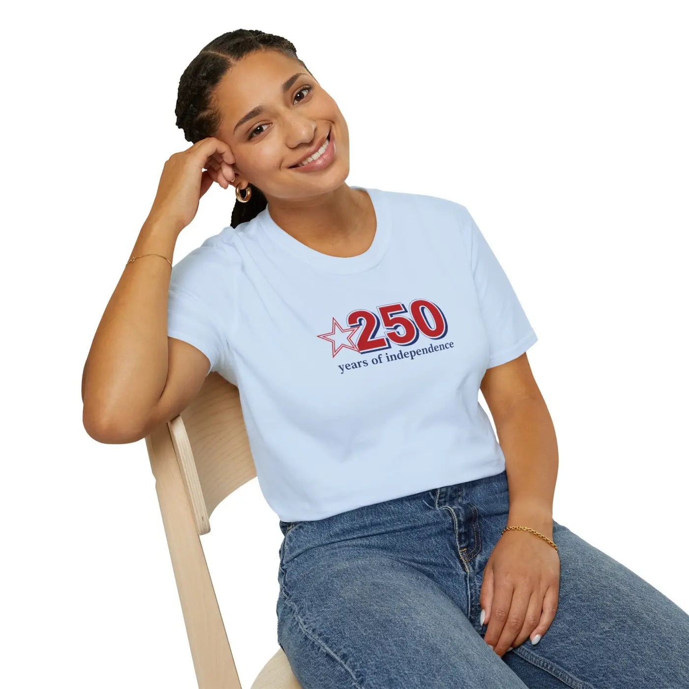 Patriotic Anniversary Tee - 250 Years of Freedom - DipaliZ