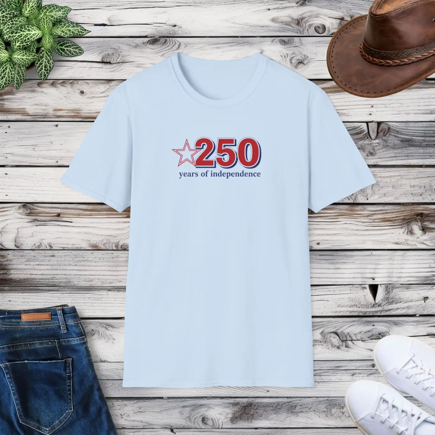 Patriotic Anniversary Tee - 250 Years of Freedom - DipaliZ