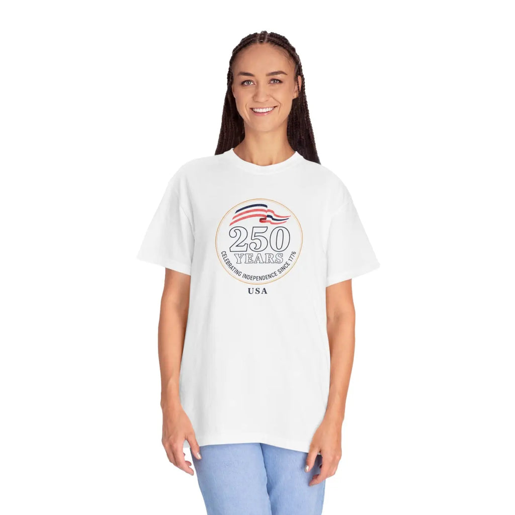 Patriotic Anniversary Tee - 250 Years Independence USA - DipaliZ