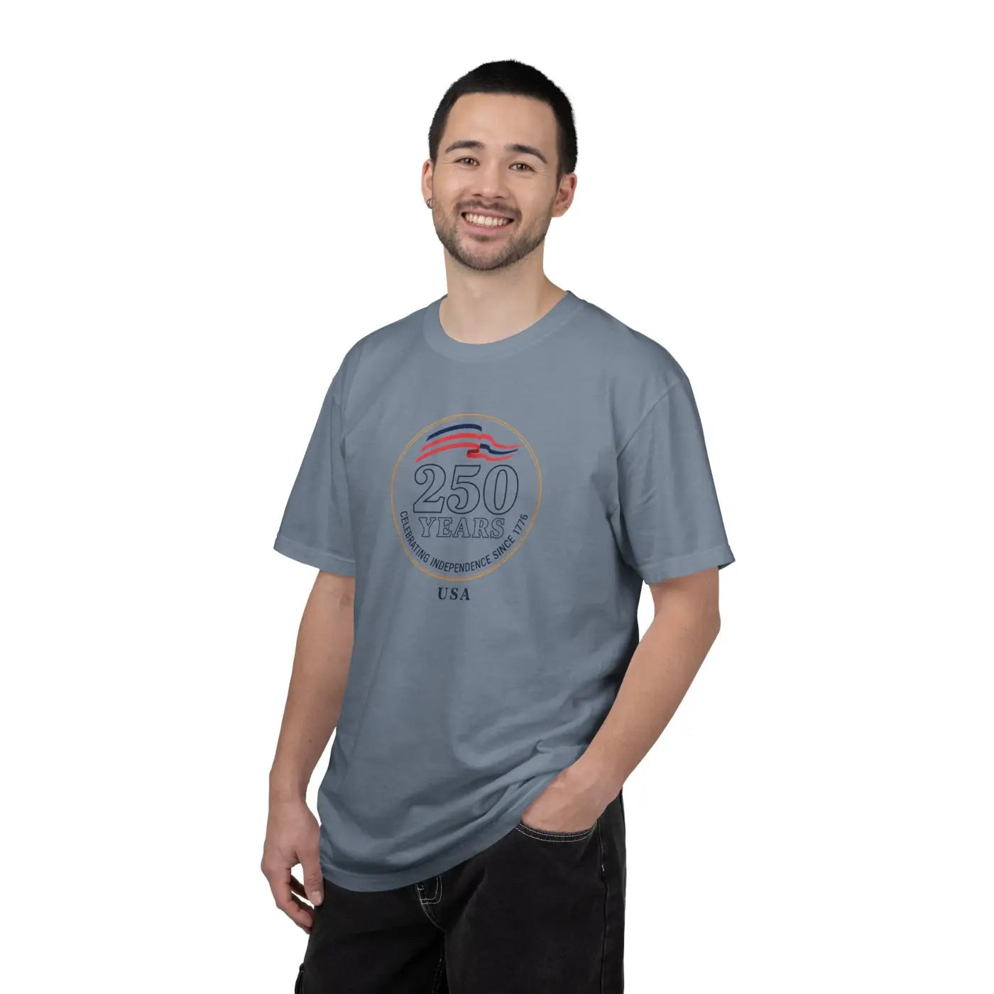Patriotic Anniversary Tee - 250 Years Independence USA - DipaliZ