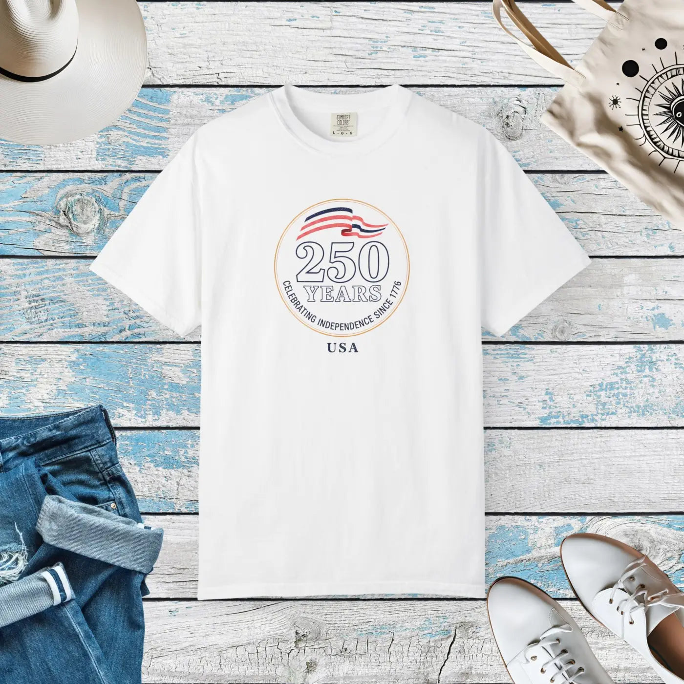 Patriotic Anniversary Tee - 250 Years Independence USA - DipaliZ