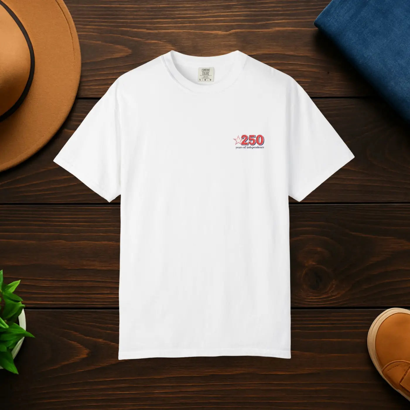 250th Anniversary Small Chest Logo Garment Dyed Tee - DipaliZ