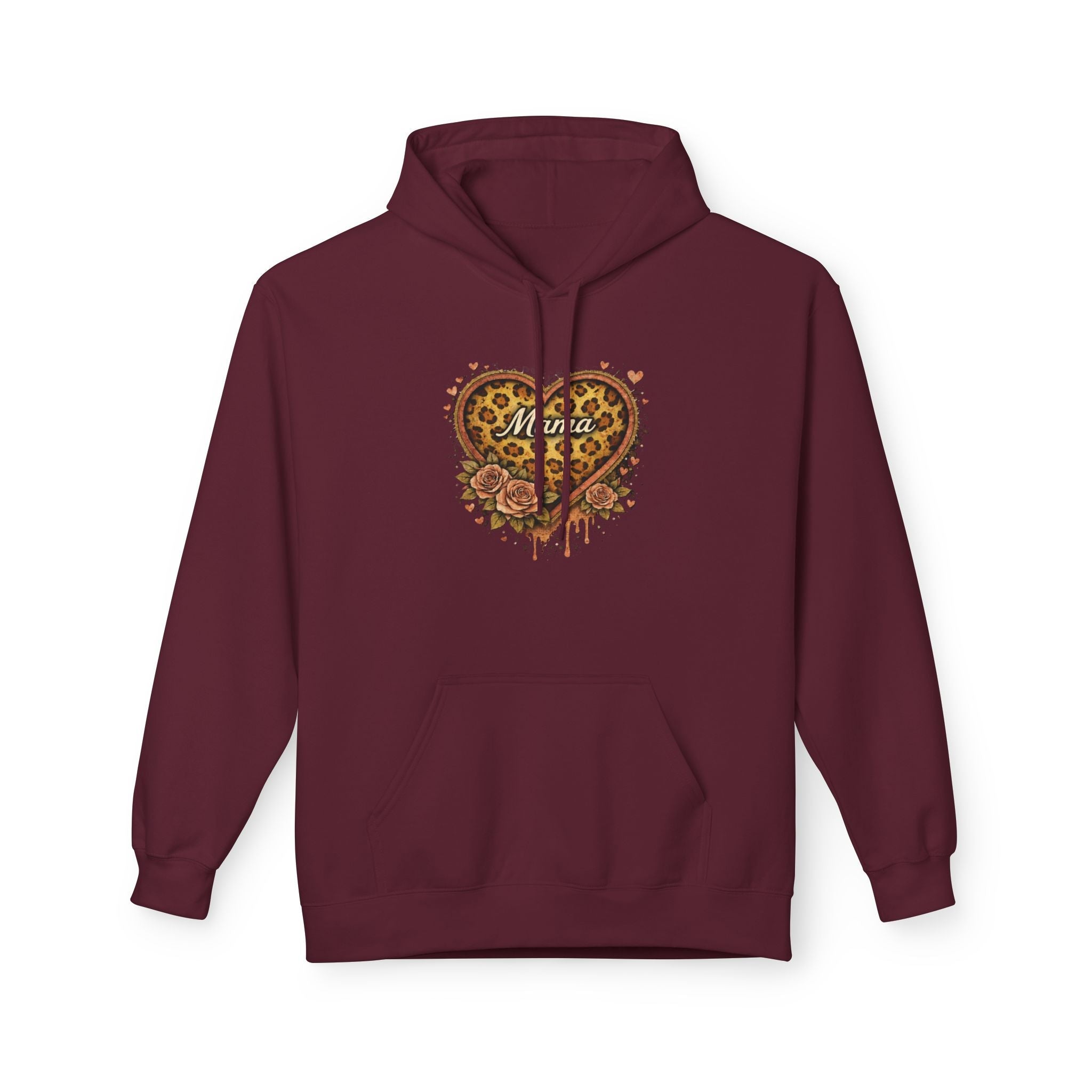 Leopard Heart Hoodie — Floral Animal Print Pullover