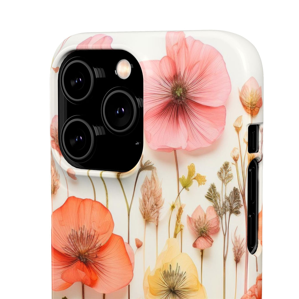 Pink Floral Pressed Flowers - Slim Case
