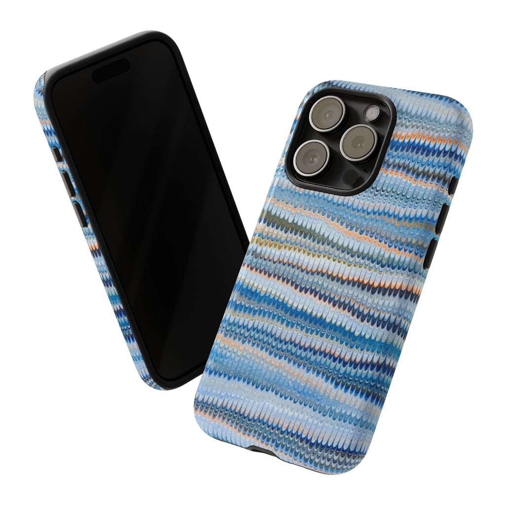 Blue Marbled Phone Cases iPhone + Samsung - all models, Vintage Marbled Design - Tough Cases