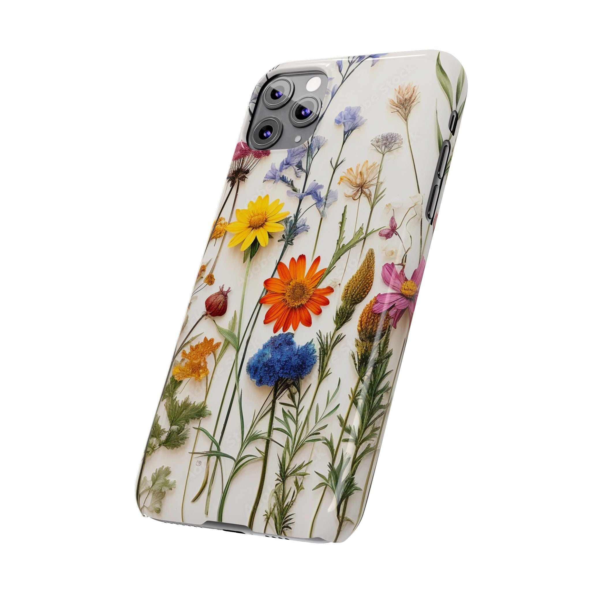 Floral Phone Cases, Slim Protective Cover, Pressed Flowers Design, iPhone 17 Case, Botanical Phone Accessories, Floral Theme Phone Case