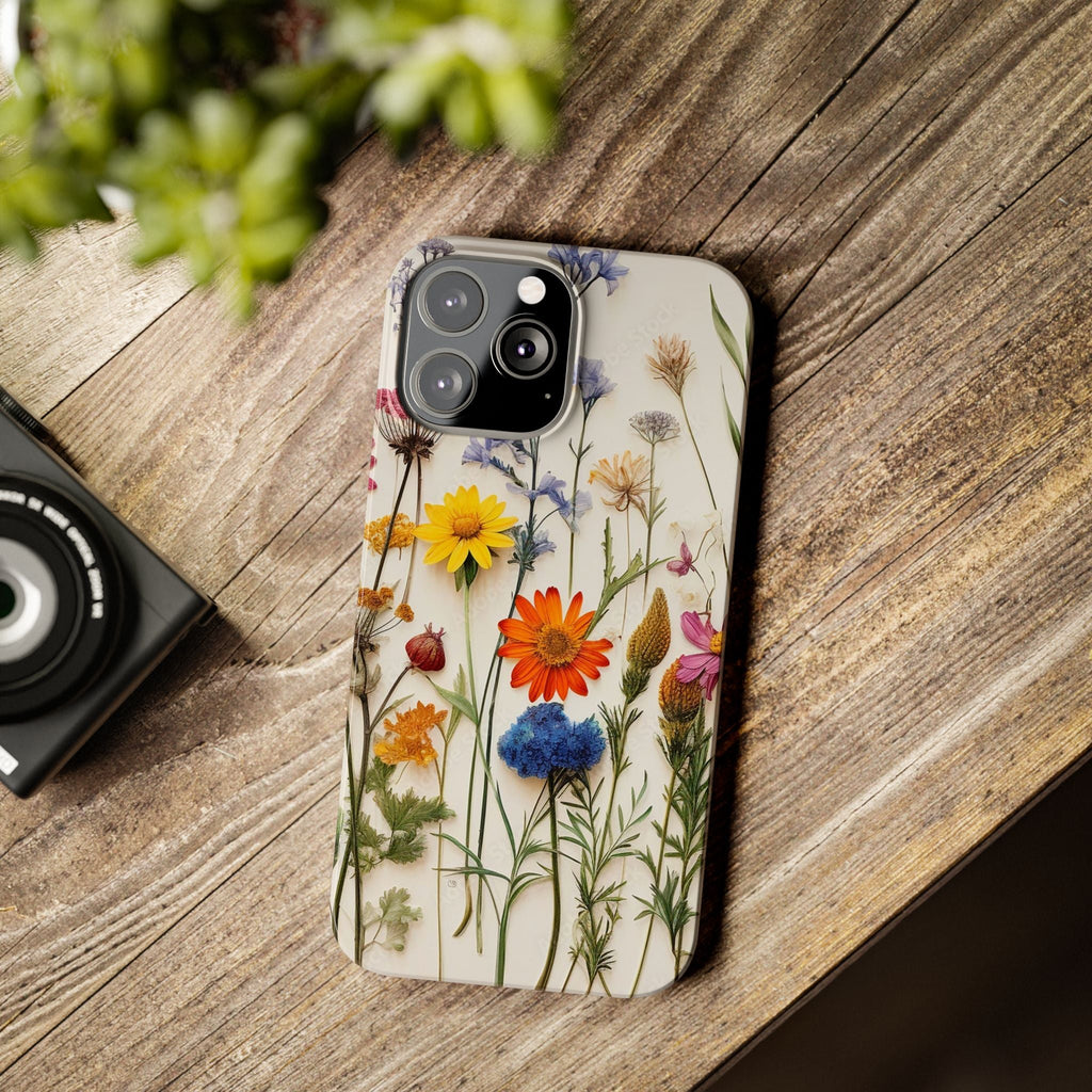 Floral Phone Cases, Slim Protective Cover, Pressed Flowers Design, iPhone 17 Case, Botanical Phone Accessories, Floral Theme Phone Case