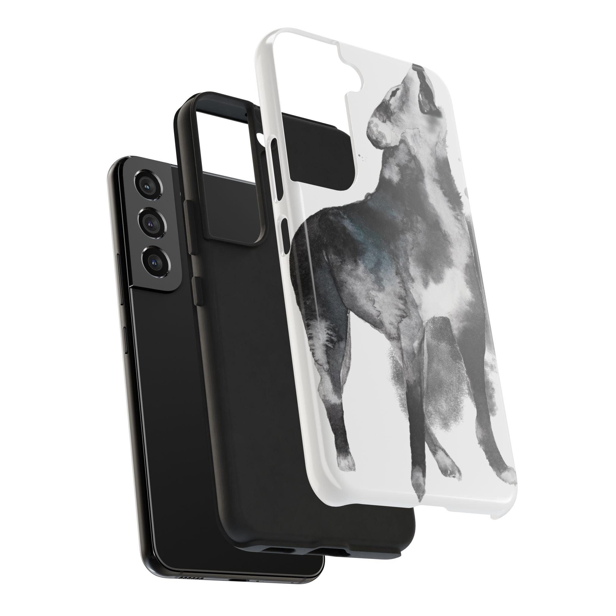 Black and White Dog Printed Tough Phone Cases