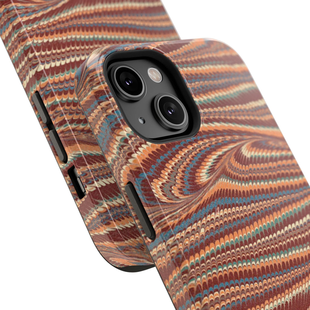 Neutrals Burgundy, Beige, Rust Hues Italian Vintage Marble Design Phone Case for Apple + Samsung