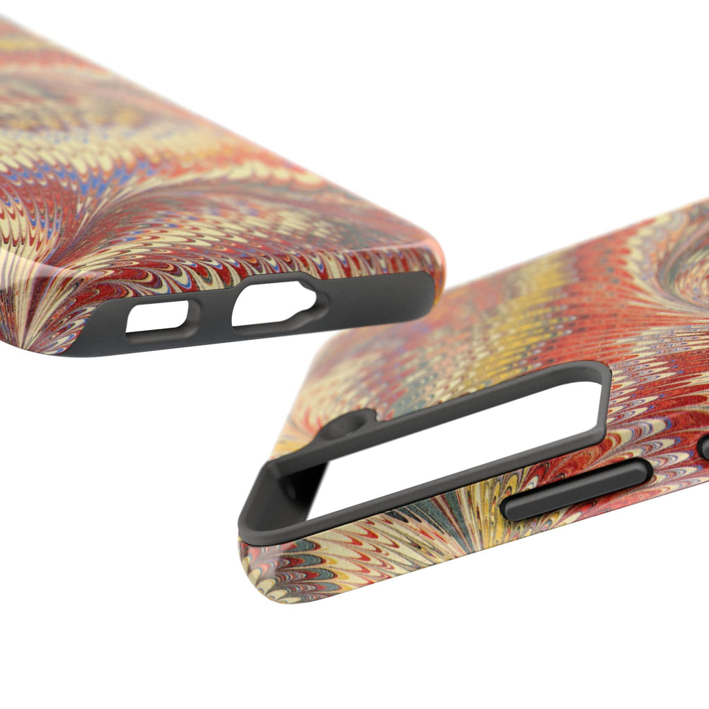 Orange, Rust and Gold Marble Italian Tough Phone Case — Durable Marbled Phone Case