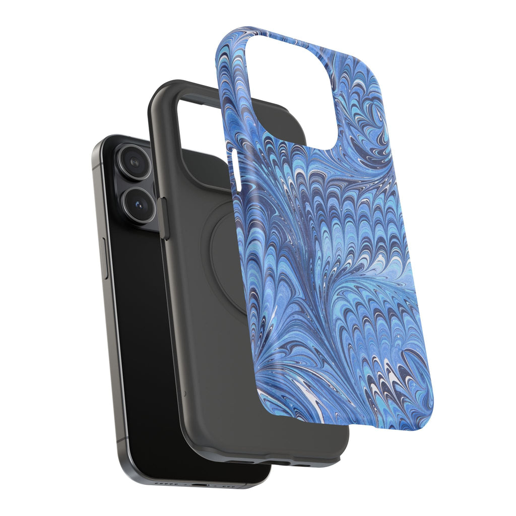 Blue Marbled Swirl Phone Case - Dual Layer Case