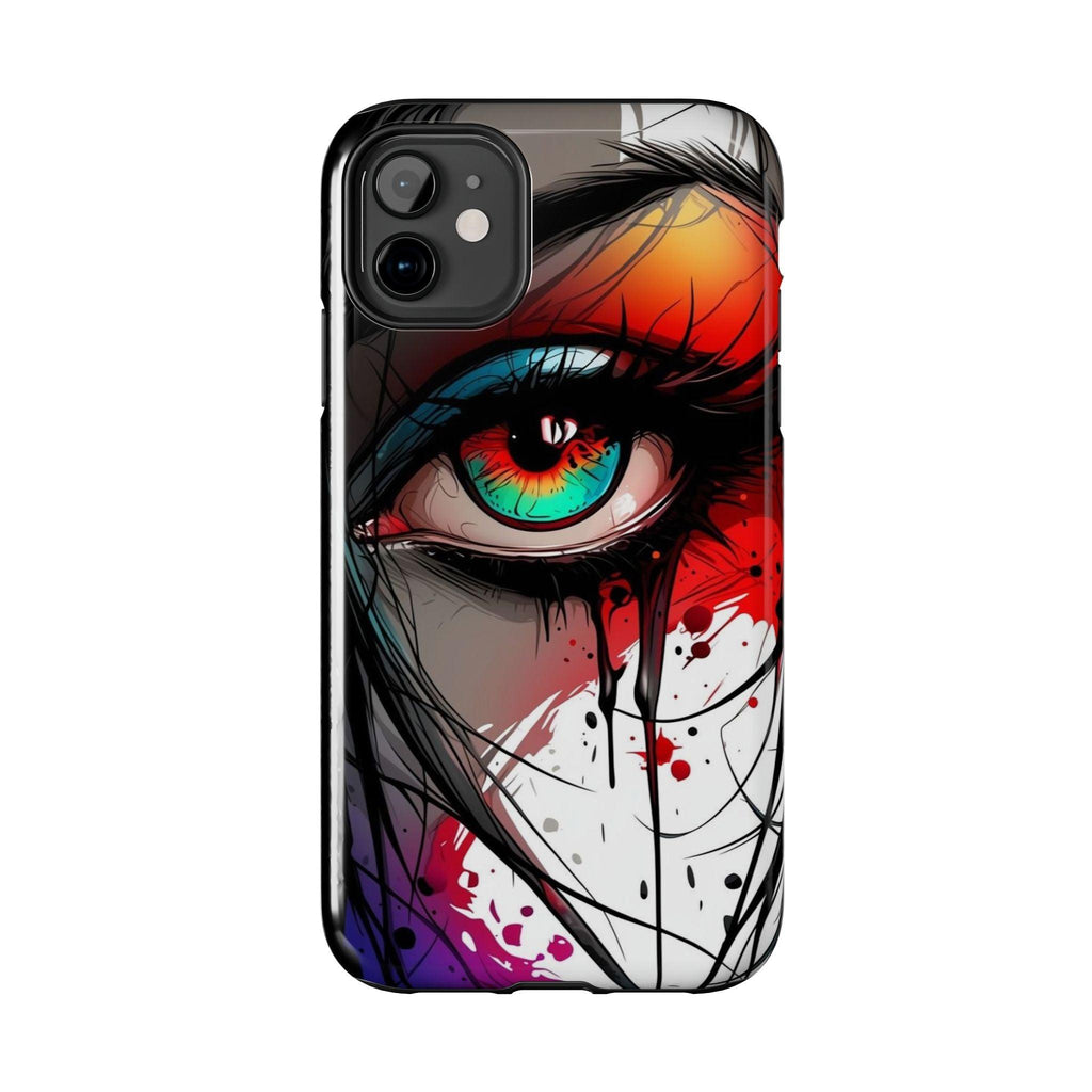 Girl Colorful Eye Painted Printed Tough Phone Case for iPhone & Samsung Galaxy - Artistic & Vibrant Design