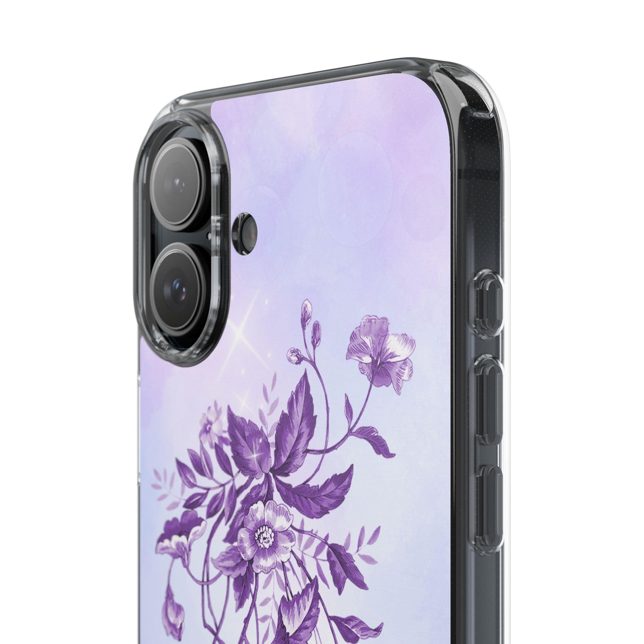 Floral design In Purple Clear Cases