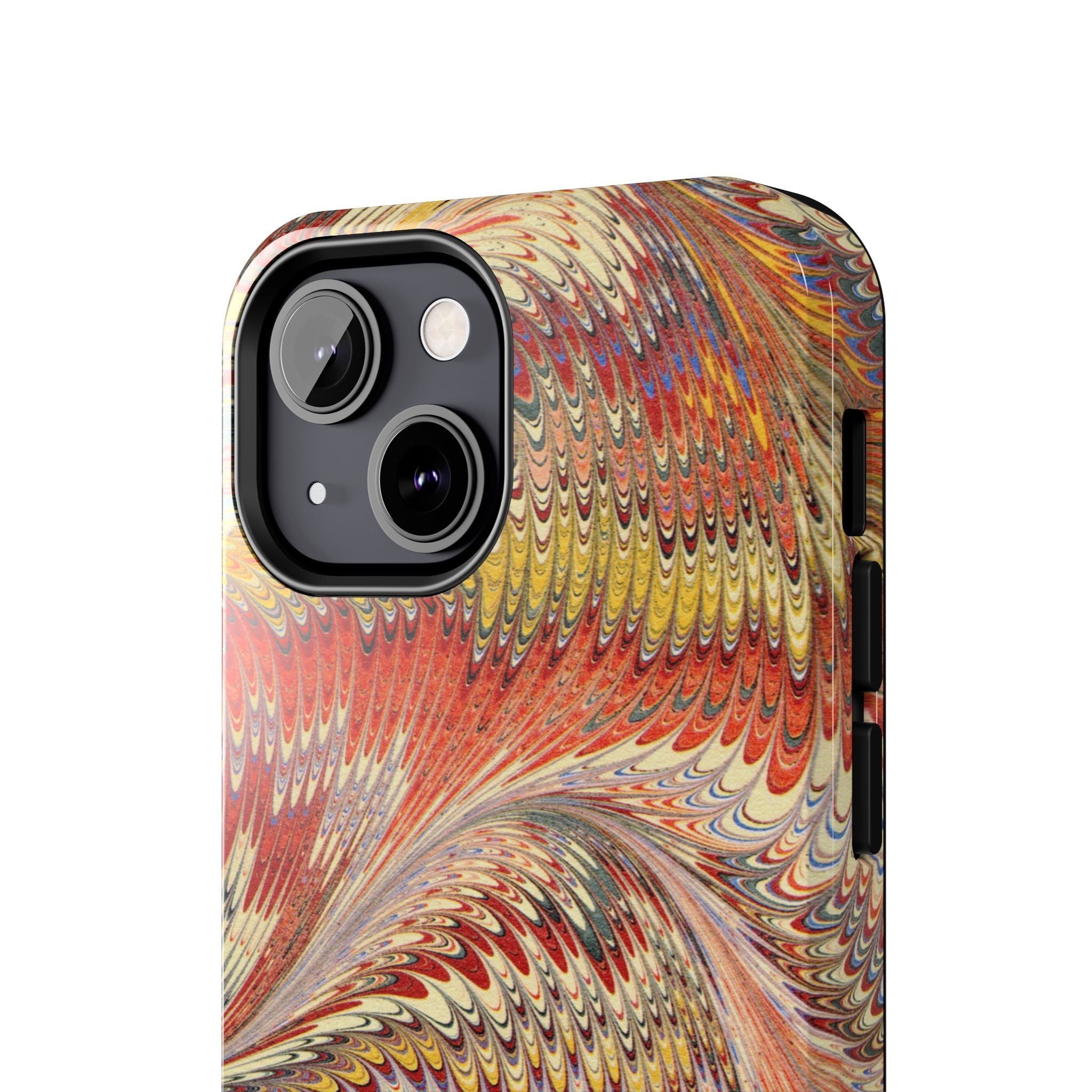 Rust and Gold Marble Italian Tough Phone Case — Durable Marbled Phone Case