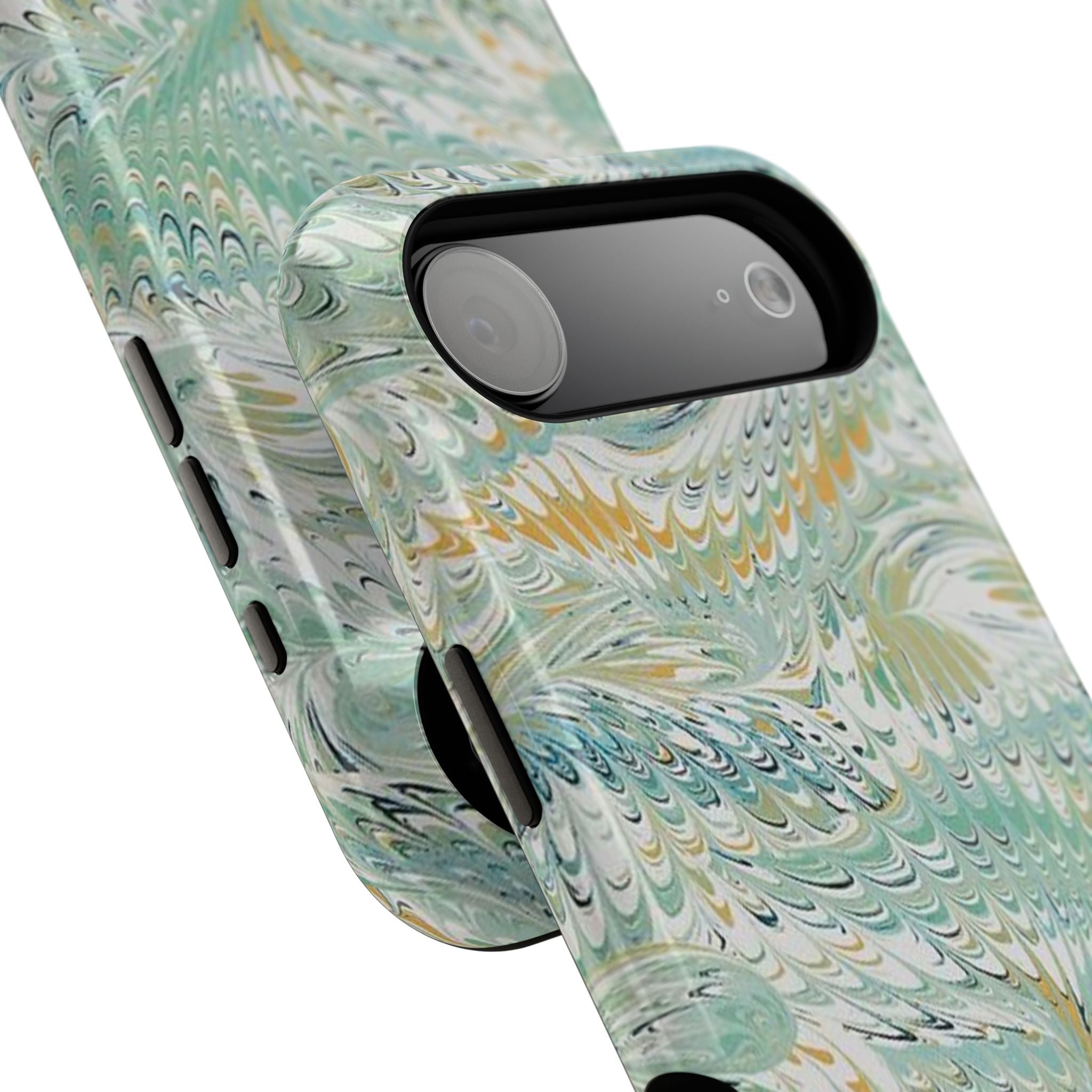Mint Green Marbled Swirl Phone Case - Dual Layer