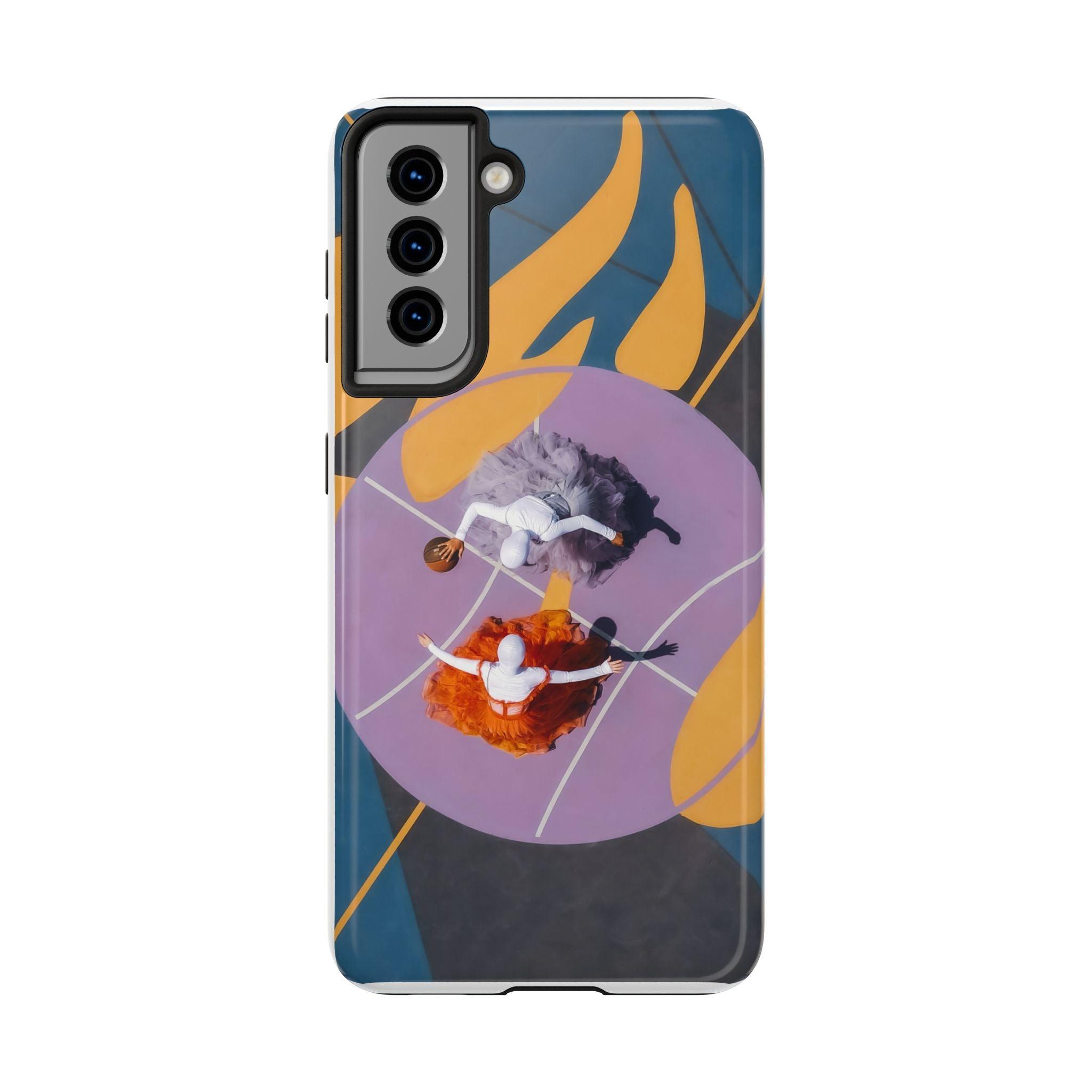 Two Womens Play basket ball Tough Phone Cases