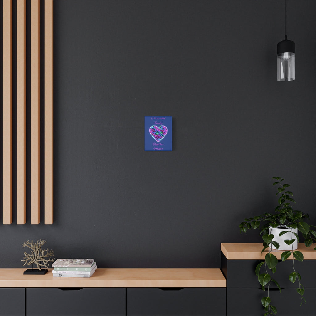 Personalized Neon Leopard Heart Canvas - Make it your own