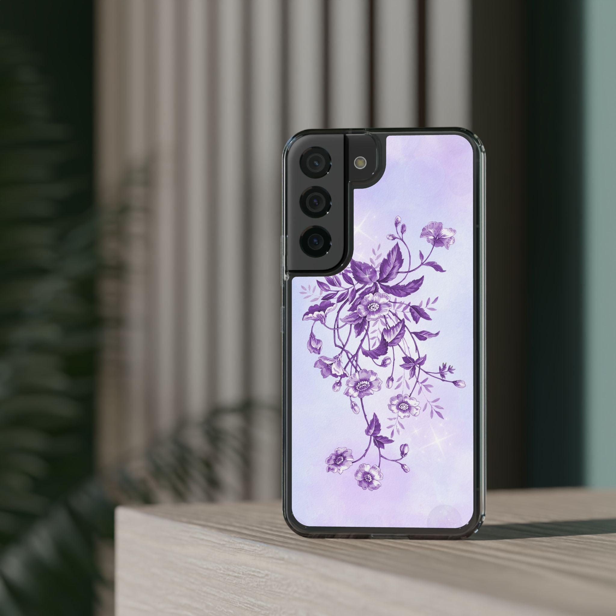 Floral design In Purple Clear Cases