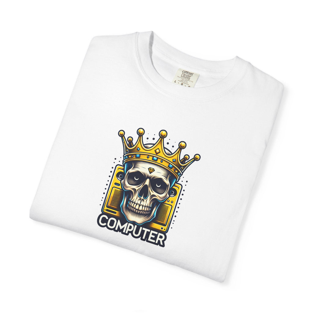 Skull With A Crown Computer Cotton T-Shirt - DipaliZ