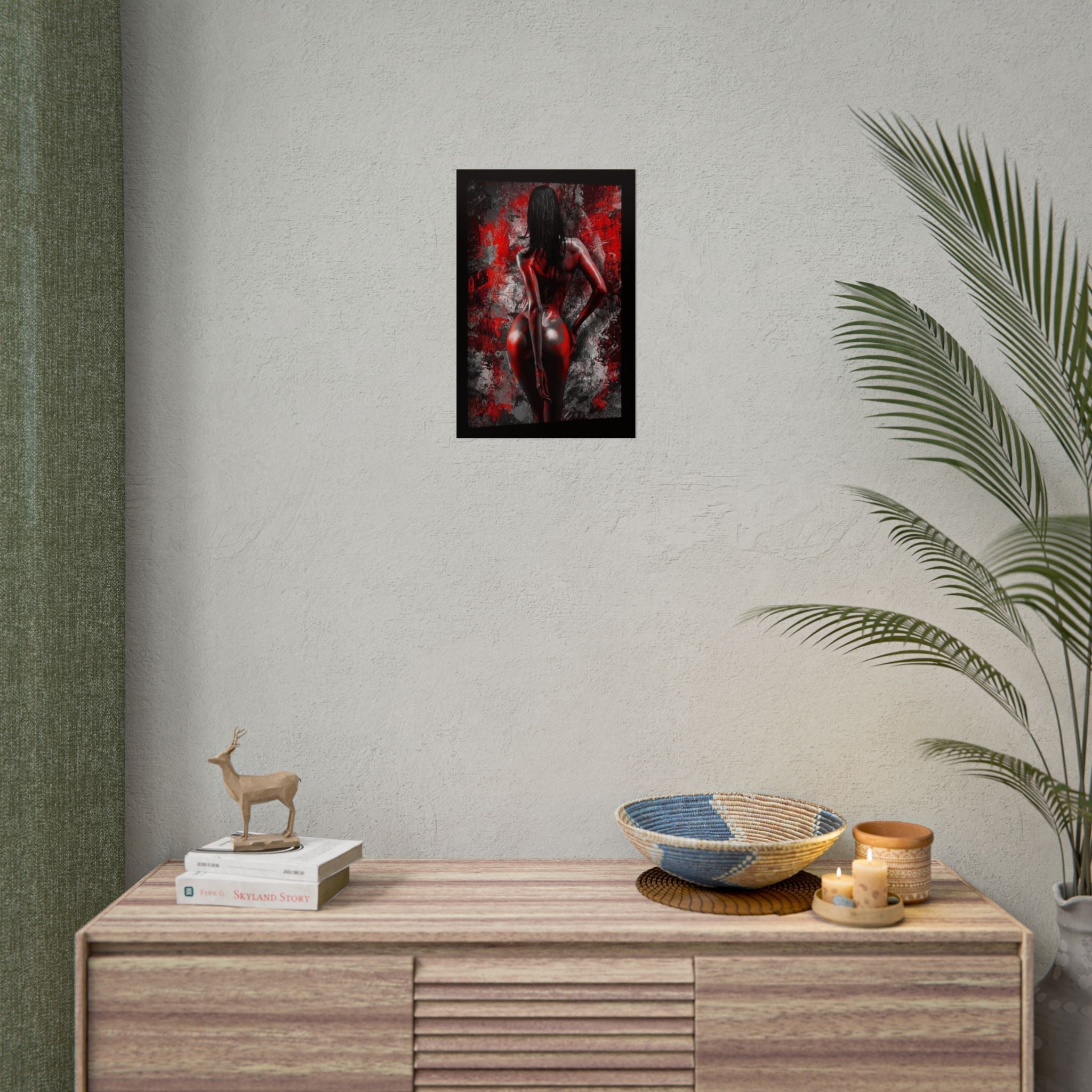 Rolled Poster — Red Noir Female Silhouette Art Print