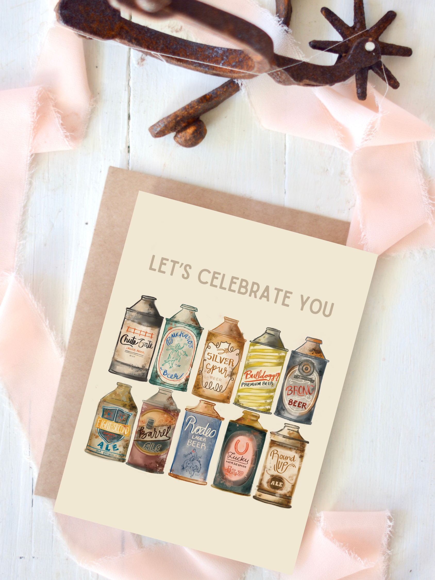 Vintage Bottles Birthday Greetings Western Birthday Card