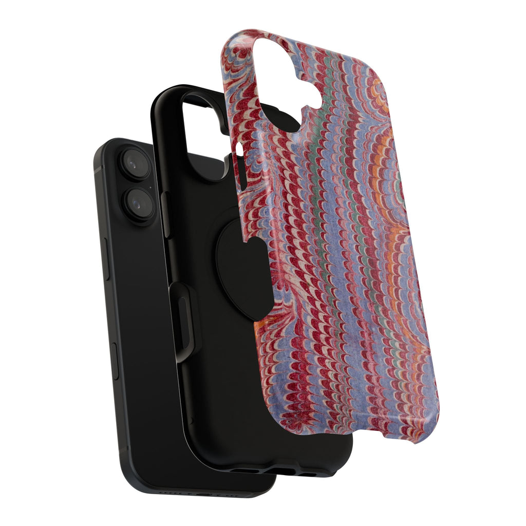 Burgundy and Lavender Hues Italian Vintage Marble Design Phone Case for Apple + Samsung