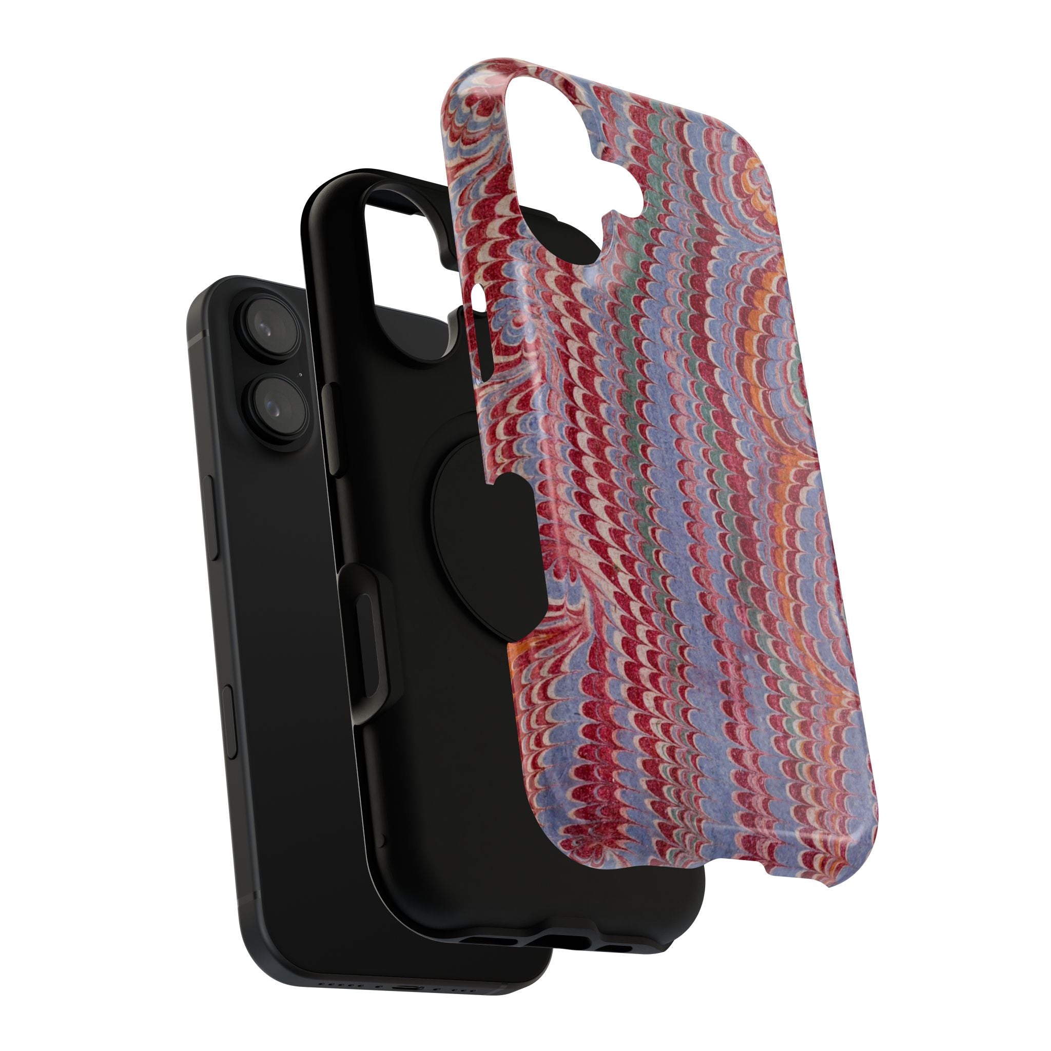 Burgundy and Lavender Hues Italian Vintage Marble Design Phone Case for Apple + Samsung
