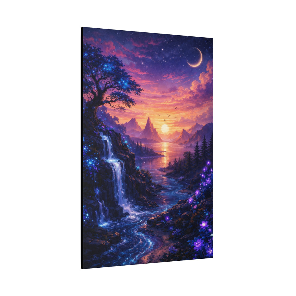 Sunset Fantasy Landscape Canvas Print — Stretched Matte Wall Art