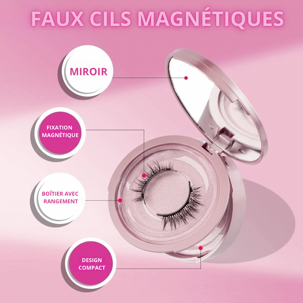 2 Pairs Magnetic Eyelash Natural Look Reusable Magnetic Eyelash Set with Applicator No Glue Needed
