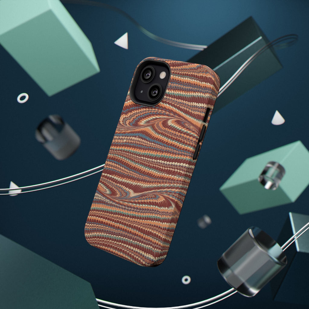 Neutrals Burgundy, Beige, Rust Hues Italian Vintage Marble Design Phone Case for Apple + Samsung