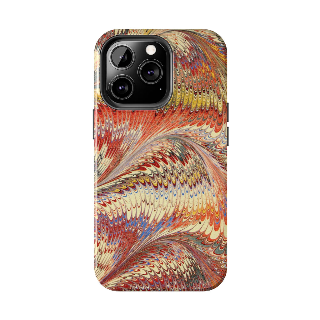 Rust and Gold Marble Italian Tough Phone Case — Durable Marbled Phone Case