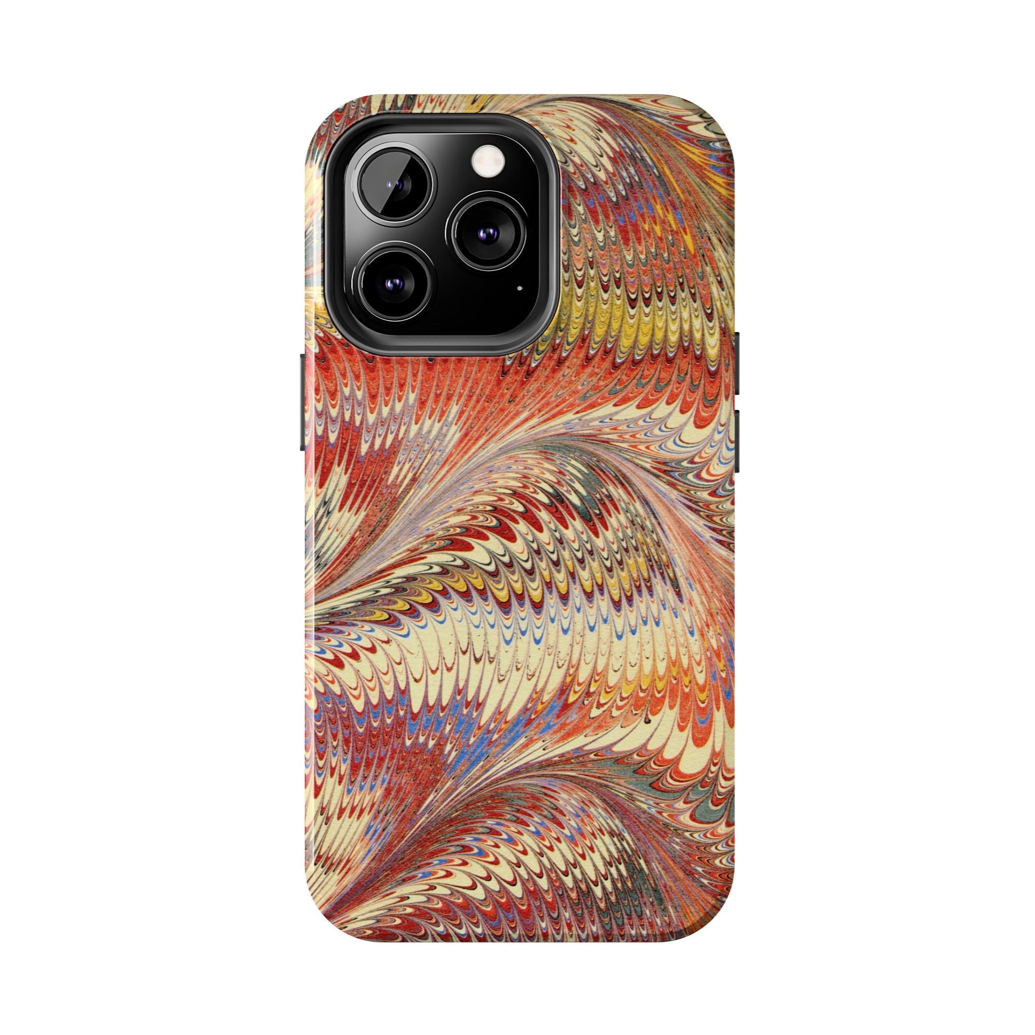 Rust and Gold Marble Italian Tough Phone Case — Durable Marbled Phone Case