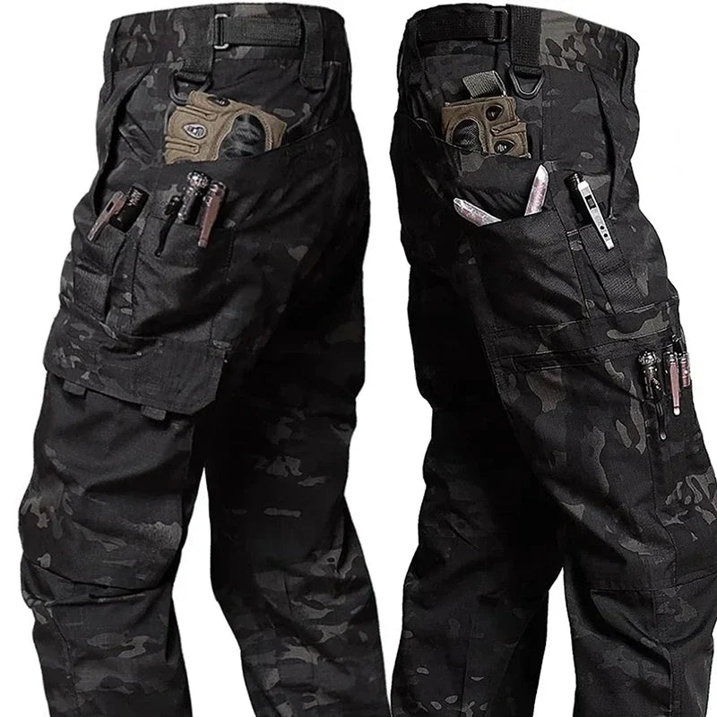 Men’s Tactical Cargo Work Pants – Multi-Pocket Waterproof Outdoor Pants for Hiking, Workwear, and Adventure