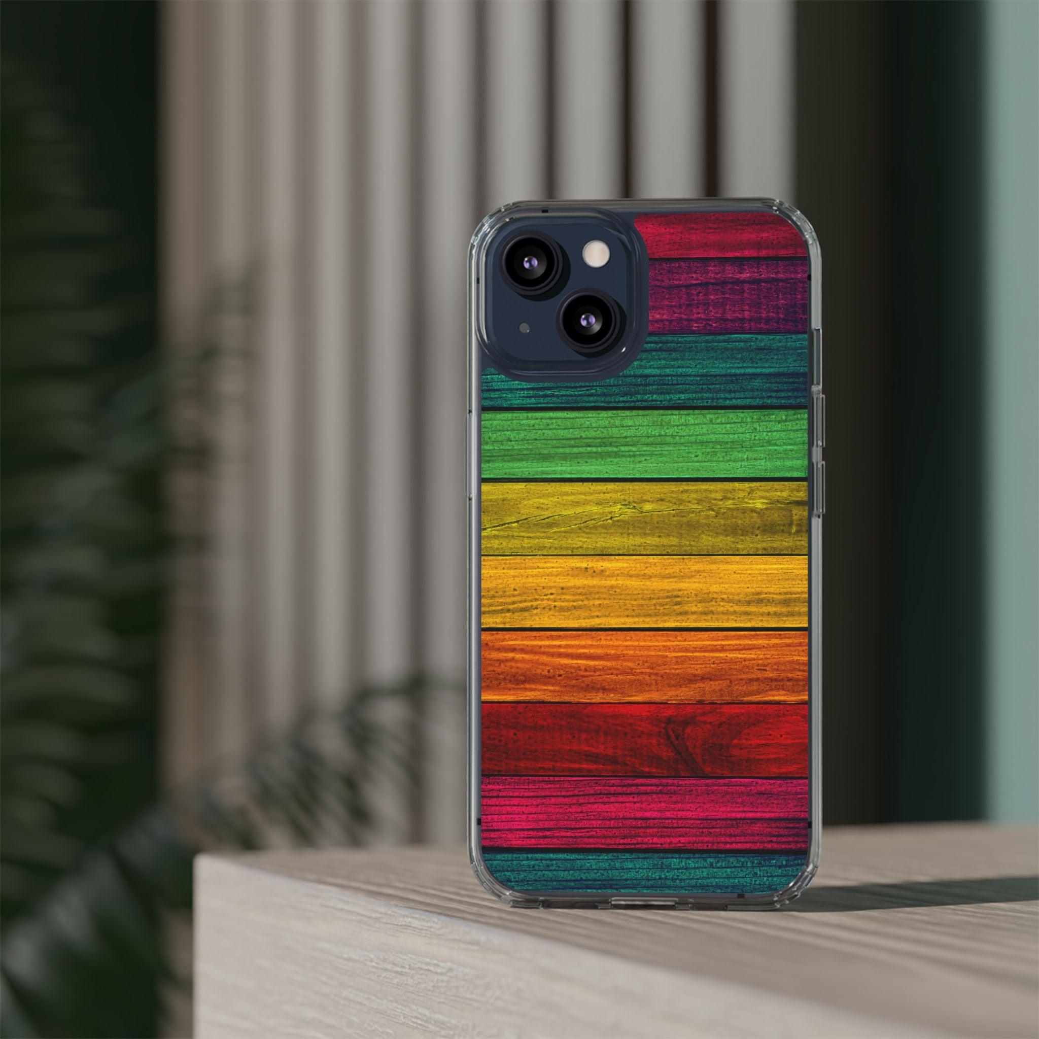 Rainbow On Woods Clear Cases